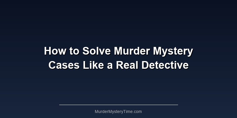How to Solve Murder Mystery Cases Like a Real Detective